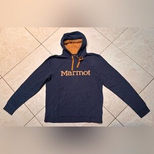Marmot Men's Navy and Tan Hoodie